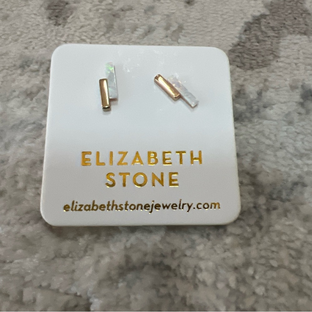 14k Gold Plated and White Opal Earrings